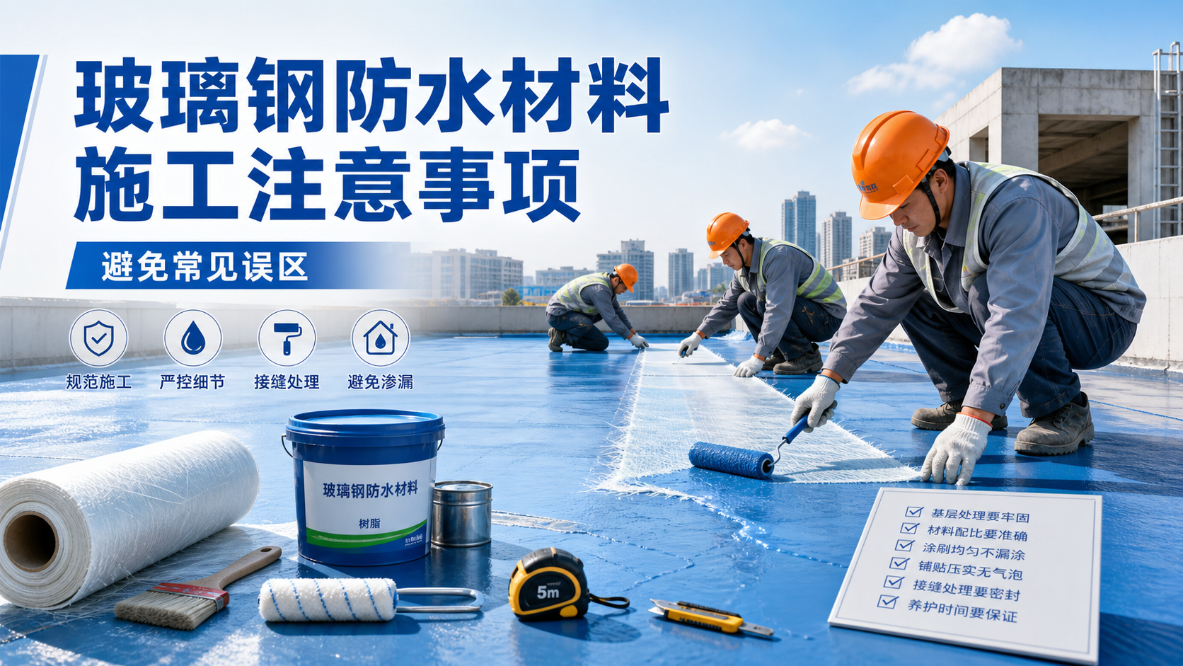 玻璃钢防水材料施工注意事项，避免常见误区 运城 版